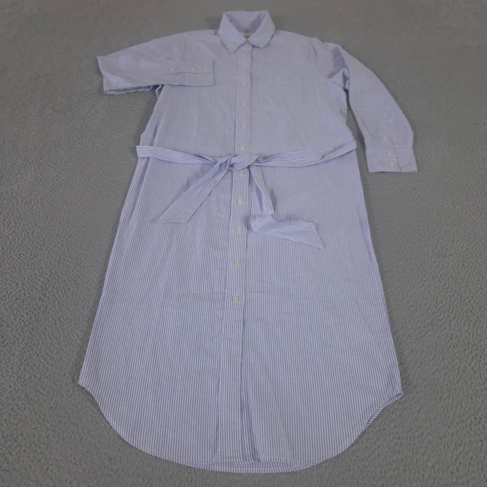 Abercrombie & Fitch Dress Womens XS Petite Blue Striped Belted Shirt Button Down